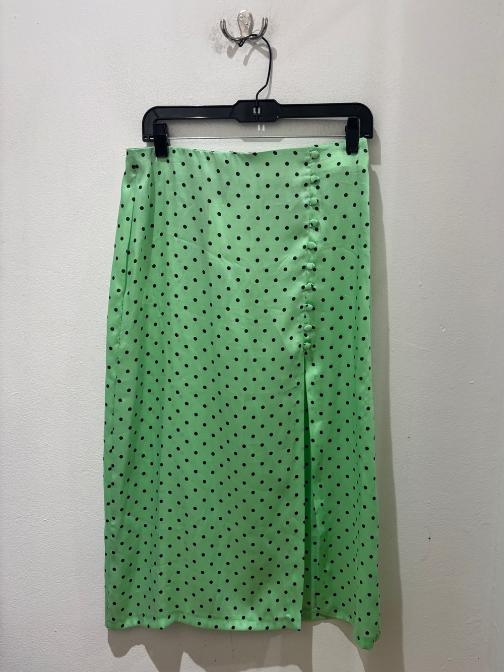 Zara Mint Green Polka Dot Midi Skirt